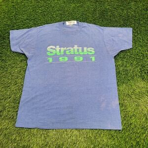 Vintage 1991 Stratus Shirt Womens XL/2XL 23x28 Blue USA